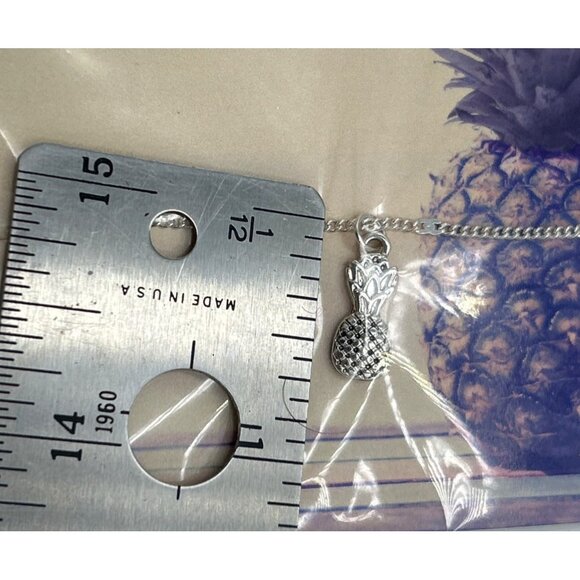 Anklet Pineapple Silvertone Tropical Beach Mermaid Coastal Nautical Delicate - Picture 3 of 5
